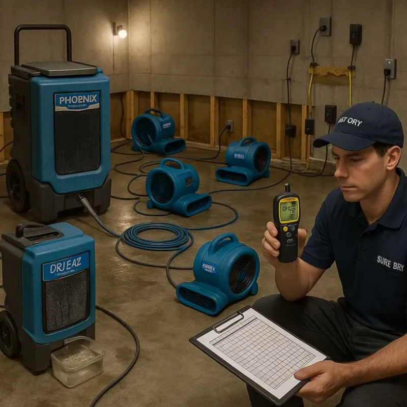 Structural Drying and Dehumidification process in Chesterfield, IN